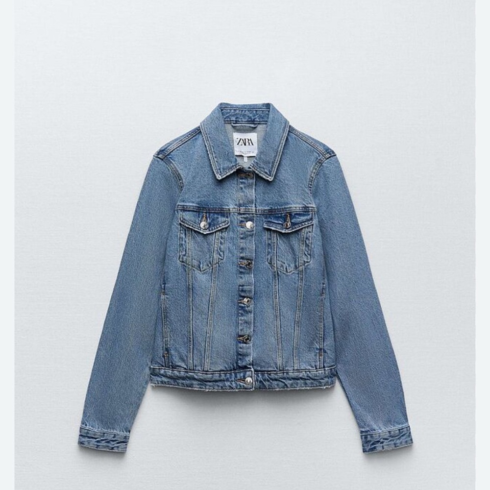 Zara Women's Light Blue Jean Jacket XXL